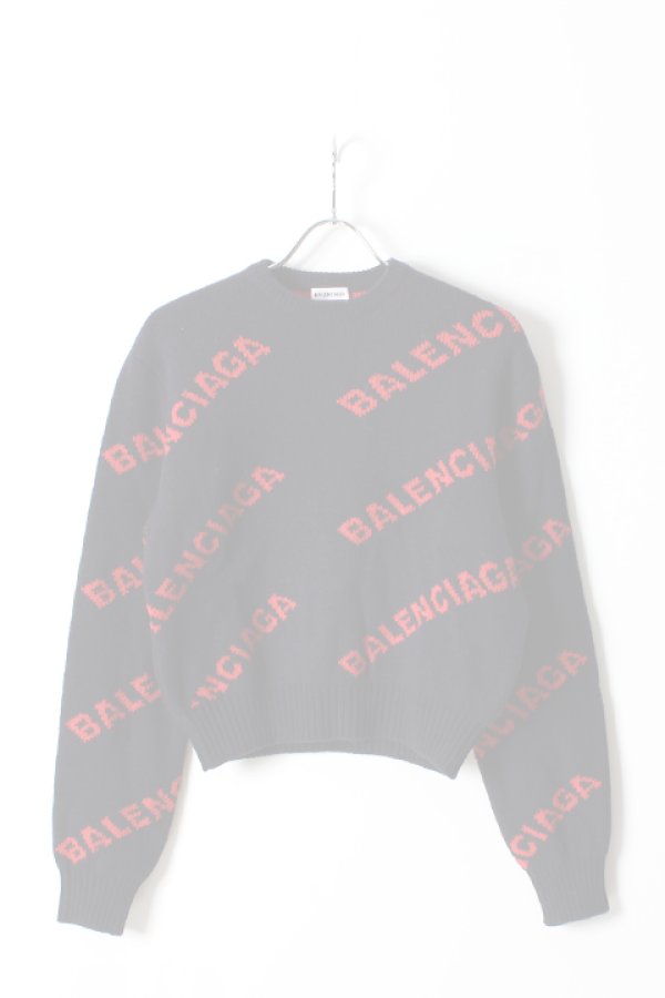 画像1:   BALENCIAGA バレンシアガ ジャカードロゴクルーネック（レディース）{-AHA} (1)
