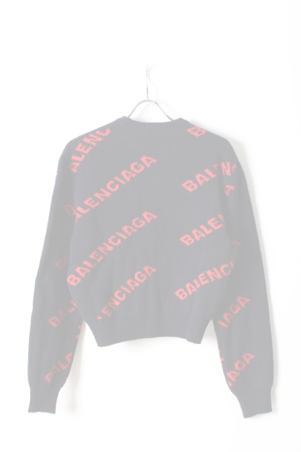 画像2:   BALENCIAGA バレンシアガ ジャカードロゴクルーネック（レディース）{-AHA} (2)