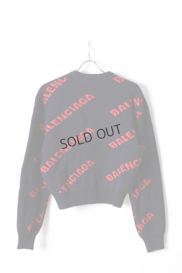 画像2: {SOLD}BALENCIAGA バレンシアガ ジャカードロゴクルーネック（レディース）{-AHA} (2)
