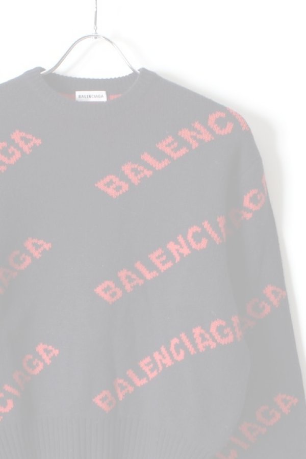 画像3:   BALENCIAGA バレンシアガ ジャカードロゴクルーネック（レディース）{-AHA} (3)