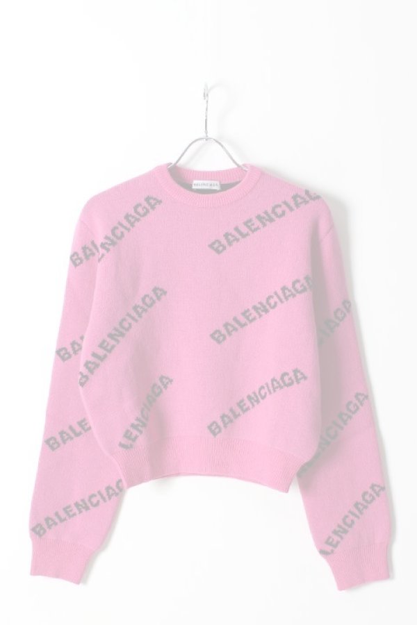 画像1:   BALENCIAGA バレンシアガ ジャカードロゴクルーネック（レディース）{-AHA} (1)