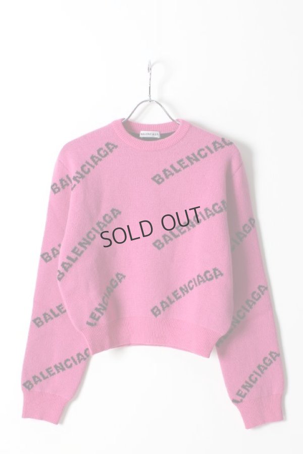 画像1: {SOLD}BALENCIAGA バレンシアガ ジャカードロゴクルーネック（レディース）{-AHA} (1)