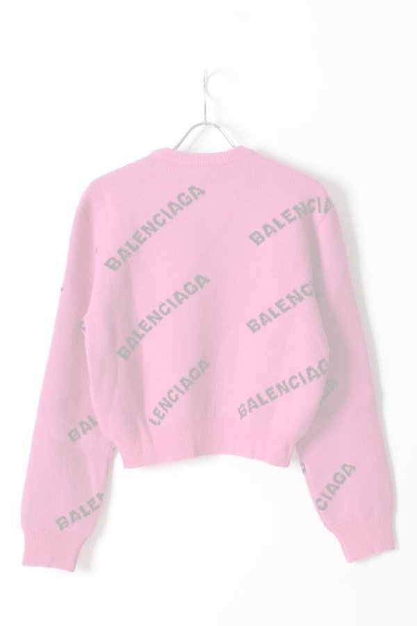 画像2:   BALENCIAGA バレンシアガ ジャカードロゴクルーネック（レディース）{-AHA} (2)