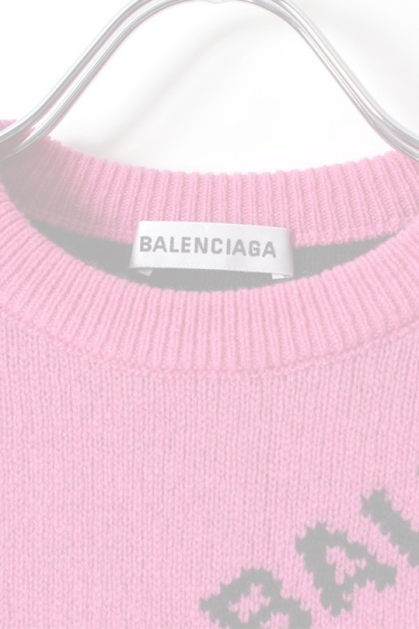 画像4:   BALENCIAGA バレンシアガ ジャカードロゴクルーネック（レディース）{-AHA} (4)