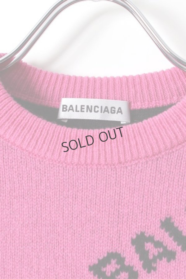 画像4: {SOLD}BALENCIAGA バレンシアガ ジャカードロゴクルーネック（レディース）{-AHA} (4)