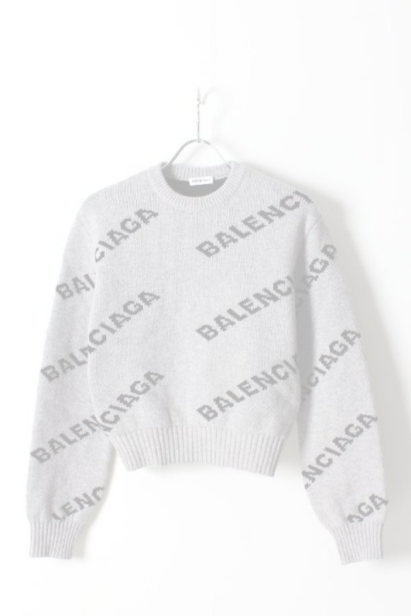 画像1:   BALENCIAGA バレンシアガ ジャカードロゴクルーネック（レディース）{-AHA} (1)