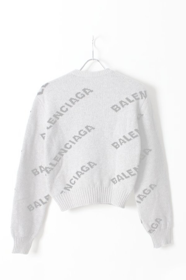 画像2:   BALENCIAGA バレンシアガ ジャカードロゴクルーネック（レディース）{-AHA} (2)