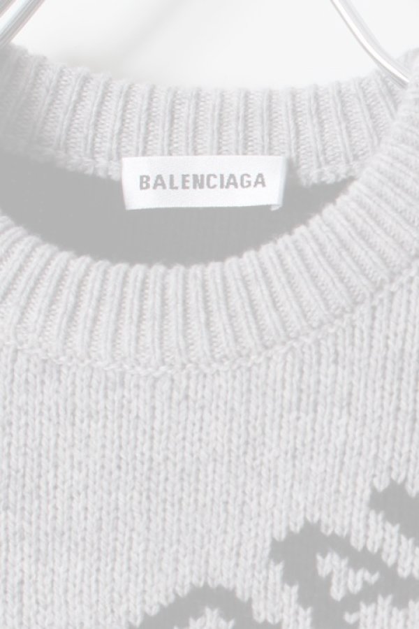 画像4:   BALENCIAGA バレンシアガ ジャカードロゴクルーネック（レディース）{-AHA} (4)