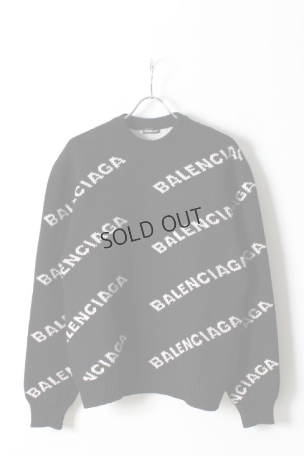 画像1: {SOLD}BALENCIAGA バレンシアガ ジャカードロゴクルーネック{-AHA} (1)