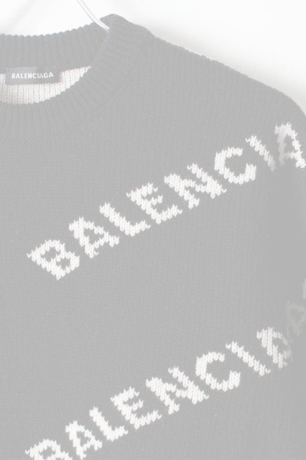 画像3:   BALENCIAGA バレンシアガ ジャカードロゴクルーネック{-AHA} (3)