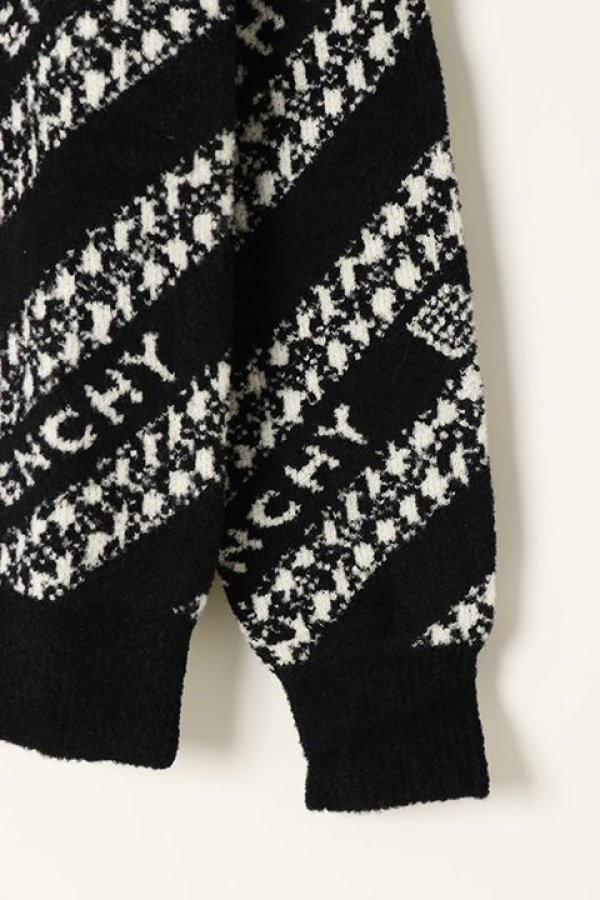 画像3: 【 30%OFF セール138,600円→97,020円】 GIVENCHY ジバンシィ GIVENCHY ジャカード チェーンセーター{BM90EE4Y6Q-BLACK/WHITE-BJA} (3)