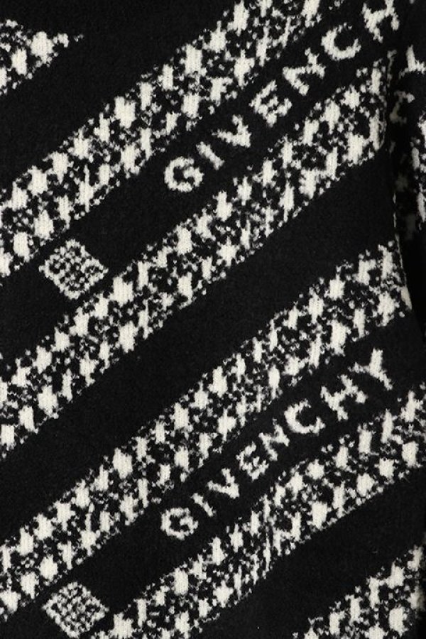 画像4: 【 30%OFF セール138,600円→97,020円】 GIVENCHY ジバンシィ GIVENCHY ジャカード チェーンセーター{BM90EE4Y6Q-BLACK/WHITE-BJA} (4)