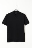 画像1: {SOLD}Neil Barrett ニールバレット TRAVEL DOUBLE V-NECK TECNO KNIT T-SHIRT 16GG{BMA1061E-N610-01-BJS} (1)