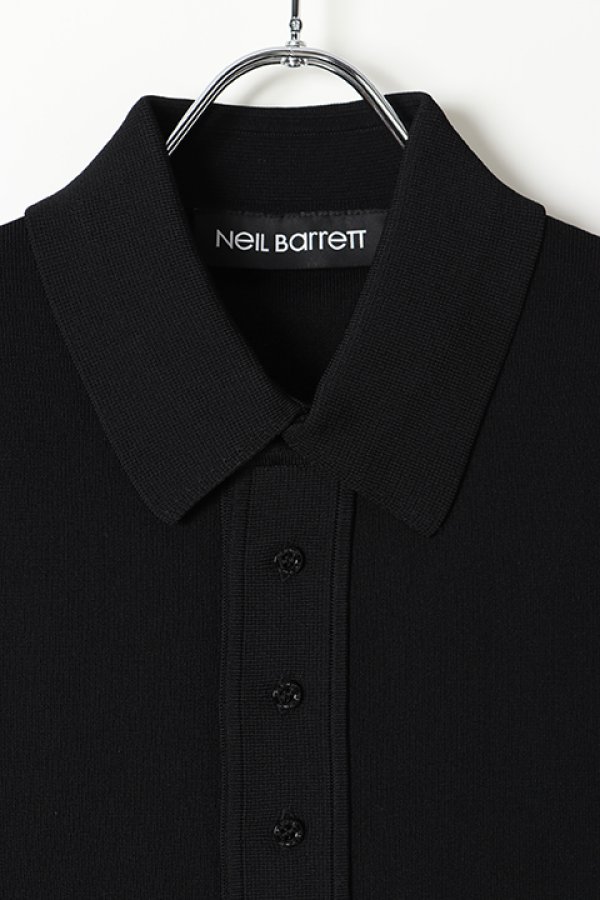 画像3: 【 30%OFF セール63,800円→44,660円】 Neil Barrett ニールバレット TRAVEL TECNO KNIT POLO SHIRT 16GG{BMA898E-N604C-01-BJS} (3)