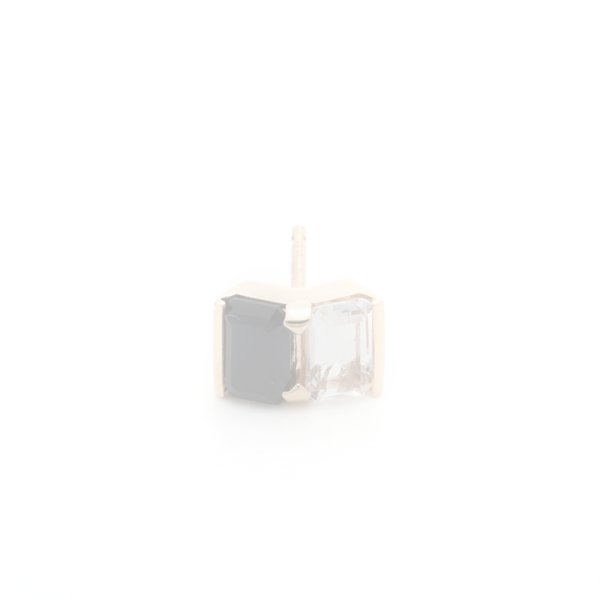 画像1:   Hirotaka ヒロタカ Bird Of Paradise Stud Pierce with Onyx & White Topaz{-BJA} (1)