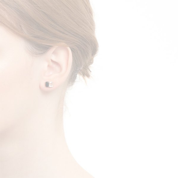 画像5:   Hirotaka ヒロタカ Bird Of Paradise Stud Pierce with Onyx & White Topaz{-BJA} (5)