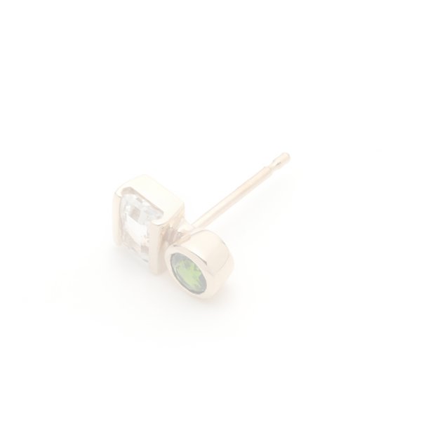 画像3:   Hirotaka ヒロタカ Bird Of Paradise Stud Pierce with White Topaz & Chrome Diopsid{-BJA} (3)