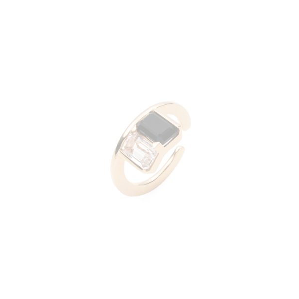 画像1:   Hirotaka ヒロタカ Bird Of Paradise Ear Cuff with Onyx & White Topaz{-BJA} (1)