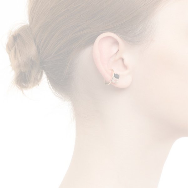 画像2:   Hirotaka ヒロタカ Bird Of Paradise Ear Cuff with Onyx & White Topaz{-BJA} (2)