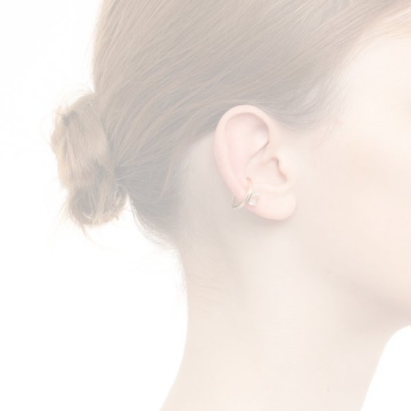 画像2:  {SOLD} Hirotaka ヒロタカ Bird Of Paradise Ear Cuff with White Topaz{-BJA} (2)