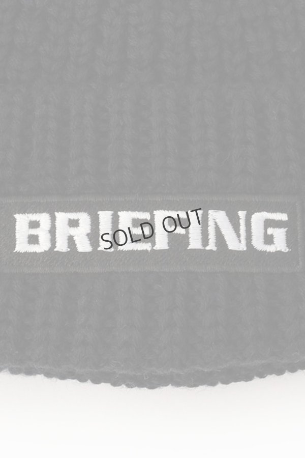 画像2: {SOLD}ブリーフィング ゴルフ BRIEFING WR WOOL KNIT PATCH LOGO BEANIE{-BDA} (2)