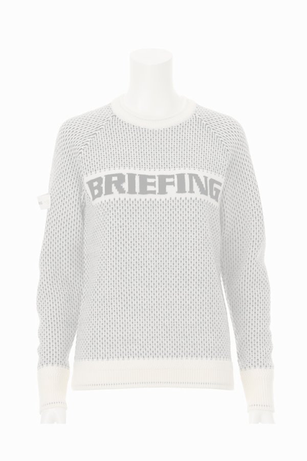 画像1:  {SOLD} ブリーフィング ゴルフ BRIEFING WOMEN'S MERINO WOOL LOGO CREWNECK KNIT{-BDA} (1)