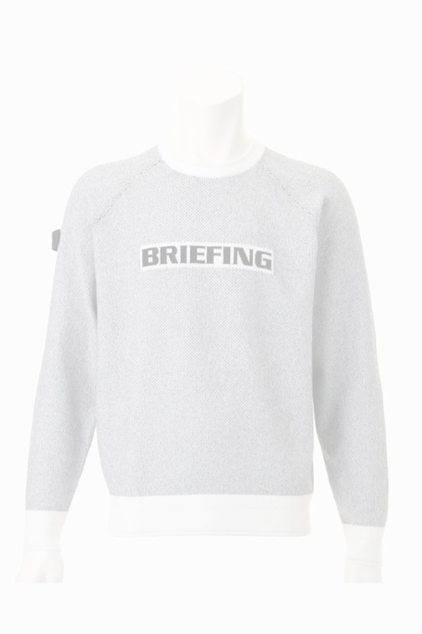 画像1: ブリーフィング ゴルフ BRIEFING MEN’S BIRDS EYE LOGO CREWNECK KNIT{-BEA} (1)
