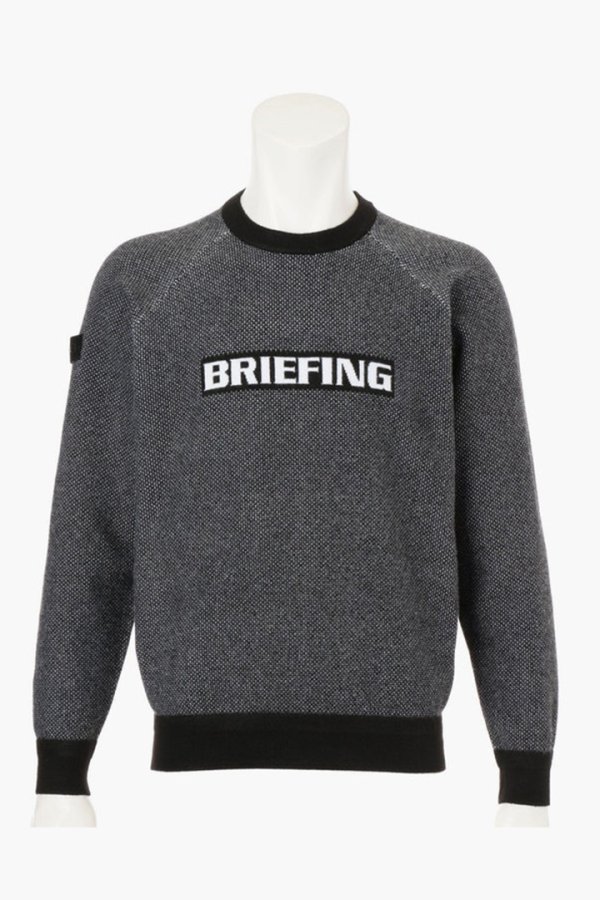 画像1: 【 10%OFF セール29,700円→26,730円】 ブリーフィング ゴルフ BRIEFING MEN’S BIRDS EYE LOGO CREWNECK KNIT{-BEA} (1)