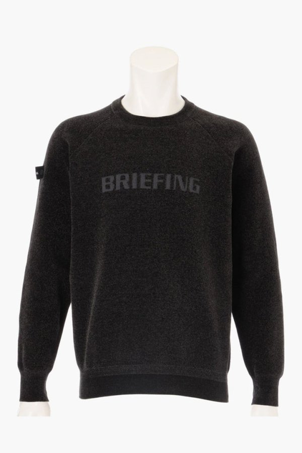 画像1: 【 20%OFF セール30,800円→24,640円】 ブリーフィング ゴルフ BRIEFING MEN’S MOLE YARN LOGO CREWNECK KNIT{-BEA} (1)