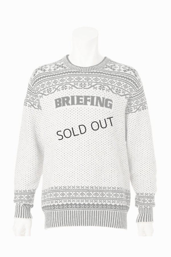 画像1: ブリーフィング ゴルフ BRIEFING HOL MEN’S FAIR ISLE CREWNECK KNIT{-BEA} (1)
