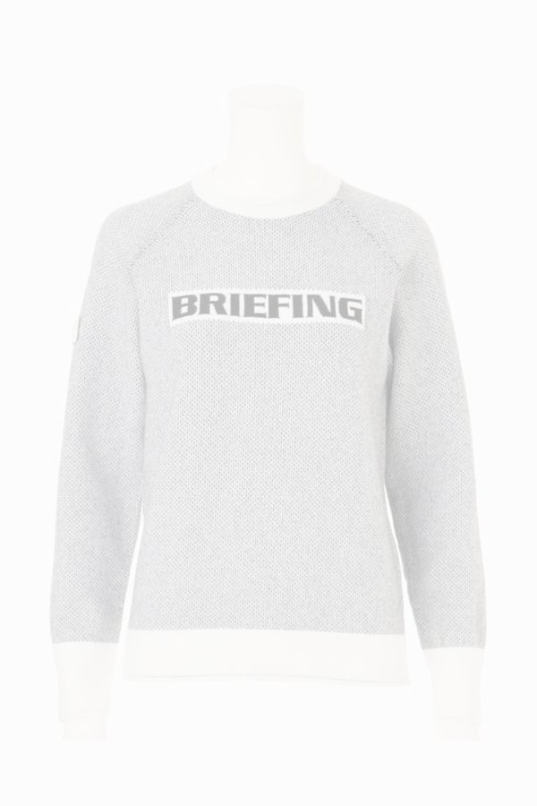 画像1:  {SOLD} ブリーフィング ゴルフ BRIEFING WOMEN’S BIRDS EYE LOGO CREWNECK KNIT{-BEA} (1)