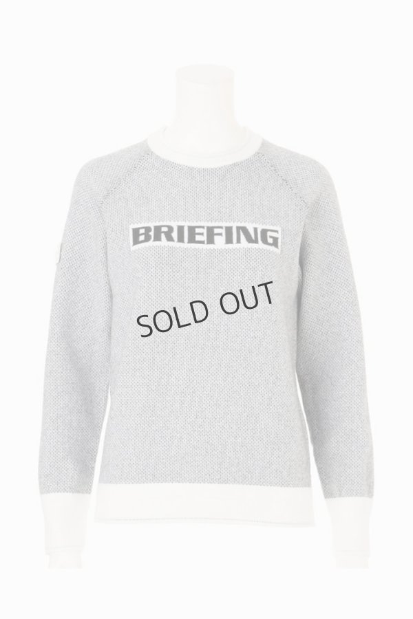 画像1: {SOLD}ブリーフィング ゴルフ BRIEFING WOMEN’S BIRDS EYE LOGO CREWNECK KNIT{-BEA} (1)