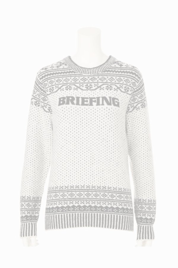 画像1:  {SOLD} ブリーフィング ゴルフ BRIEFING HOL WOMEN’S FAIR ISLE CREWNECK KNIT{-BEA} (1)