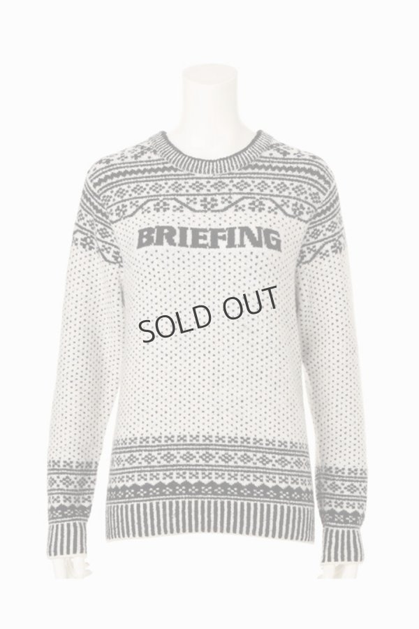画像1: {SOLD}ブリーフィング ゴルフ BRIEFING HOL WOMEN’S FAIR ISLE CREWNECK KNIT{-BEA} (1)