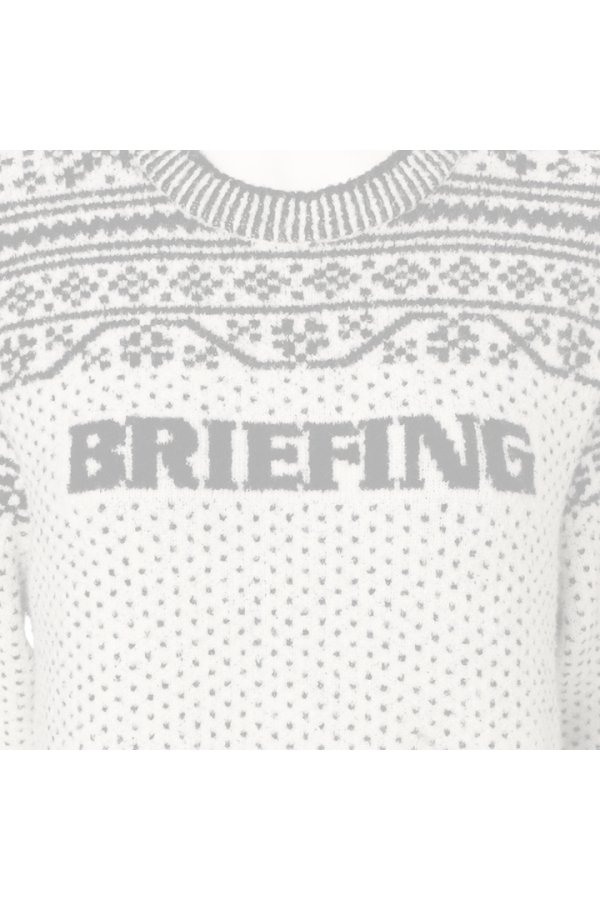 画像4:  {SOLD} ブリーフィング ゴルフ BRIEFING HOL WOMEN’S FAIR ISLE CREWNECK KNIT{-BEA} (4)