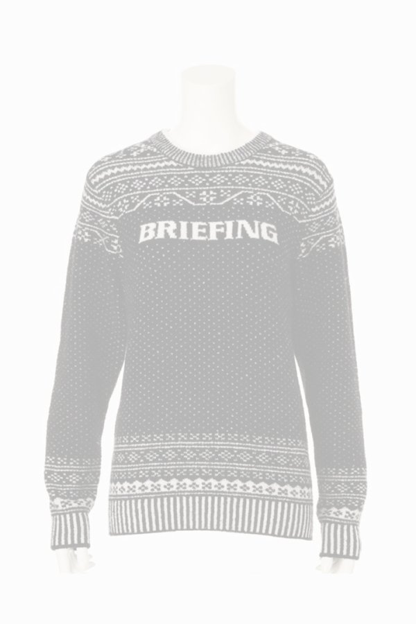 画像1:  {SOLD} ブリーフィング ゴルフ BRIEFING HOL WOMEN’S FAIR ISLE CREWNECK KNIT{-BEA} (1)