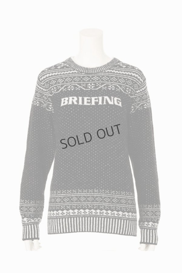 画像1: {SOLD}ブリーフィング ゴルフ BRIEFING HOL WOMEN’S FAIR ISLE CREWNECK KNIT{-BEA} (1)