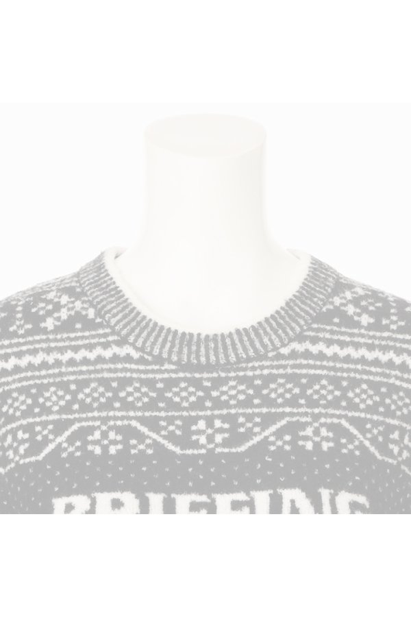 画像3:  {SOLD} ブリーフィング ゴルフ BRIEFING HOL WOMEN’S FAIR ISLE CREWNECK KNIT{-BEA} (3)