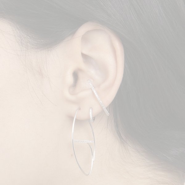 画像3:   Hirotaka ヒロタカ Bow Ear Cuff (WhiteGold){-BJS} (3)
