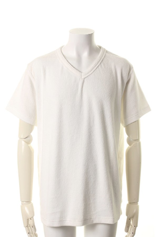 画像1: 【周年記念 24%OFF ｜15,400円→11,704円】 T' ティー 【underbar Limited】TOP QUALITY "SUPIMA COTTON" AIRY PILE series V Neck Short Sleeve BIG(Y322){C03-UNDERBAR-WHT-AHS} (1)