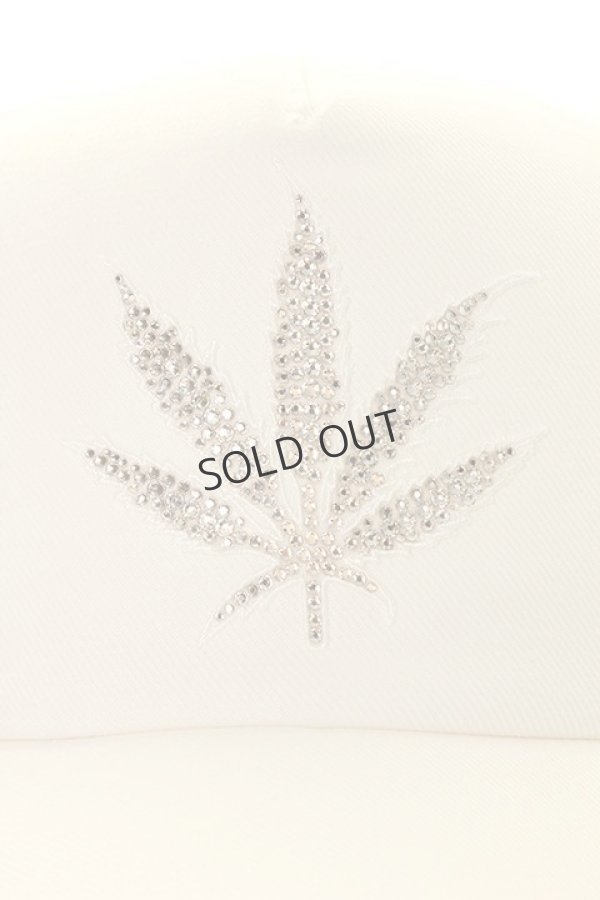 画像2: {SOLD}lucien pellat-finet ルシアン ペラフィネ CAP WITH OUTLINE LEAF INSIDE CRYSTAL{-AGA} (2)