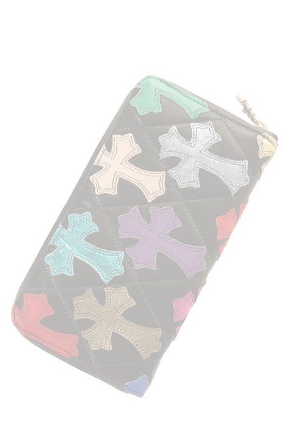 画像1:  {SOLD} CHROME HEARTS クロムハーツ キルティング セメタリークロスパッチ ウォレット {-AHS}  :CH-1801-06-F  (1)