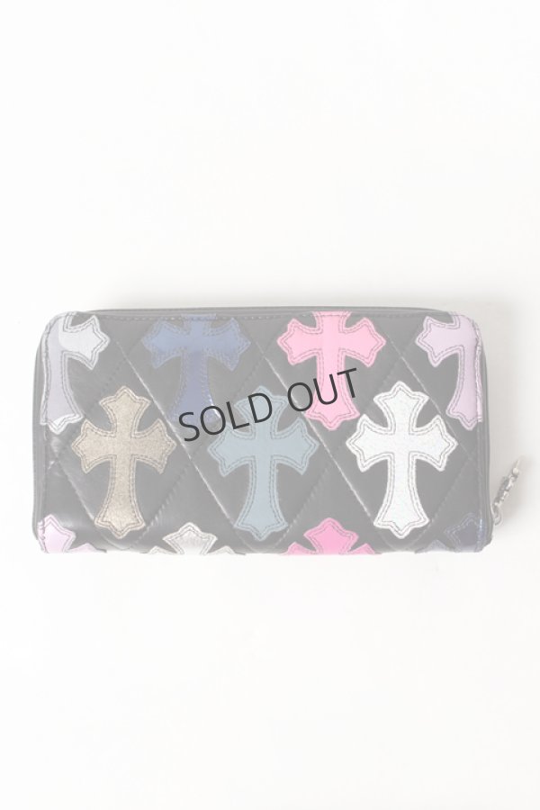 CHROME HEARTS セメタリークロスパッチクッション ピンクベージュ SOLD}CHROME HEARTS クロムハーツ キルティング セメタリー