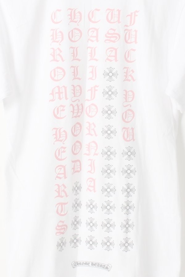 画像4:  {SOLD} CHROME HEARTS クロムハーツ Pink Script Tee {-AIS}  :CH-1903-C-WHT  (4)