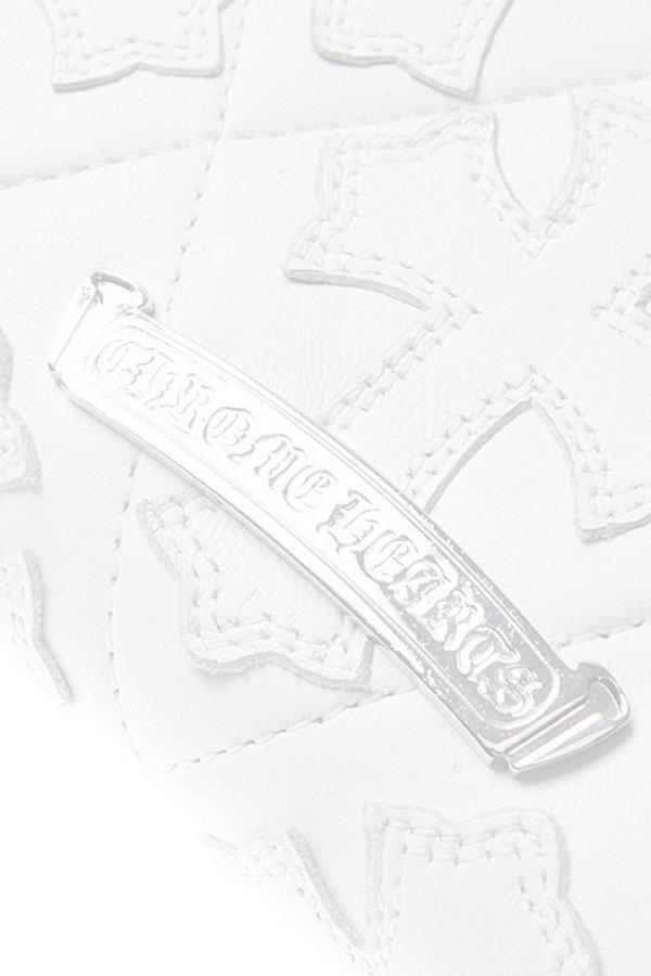 画像4:   CHROME HEARTS クロムハーツ クロスパッチセメタリーキルテッドレザーラウンドファスナーロングウォレット {CH-201602-03-WHT-AFS}  :CH-201602-03-W-F  (4)