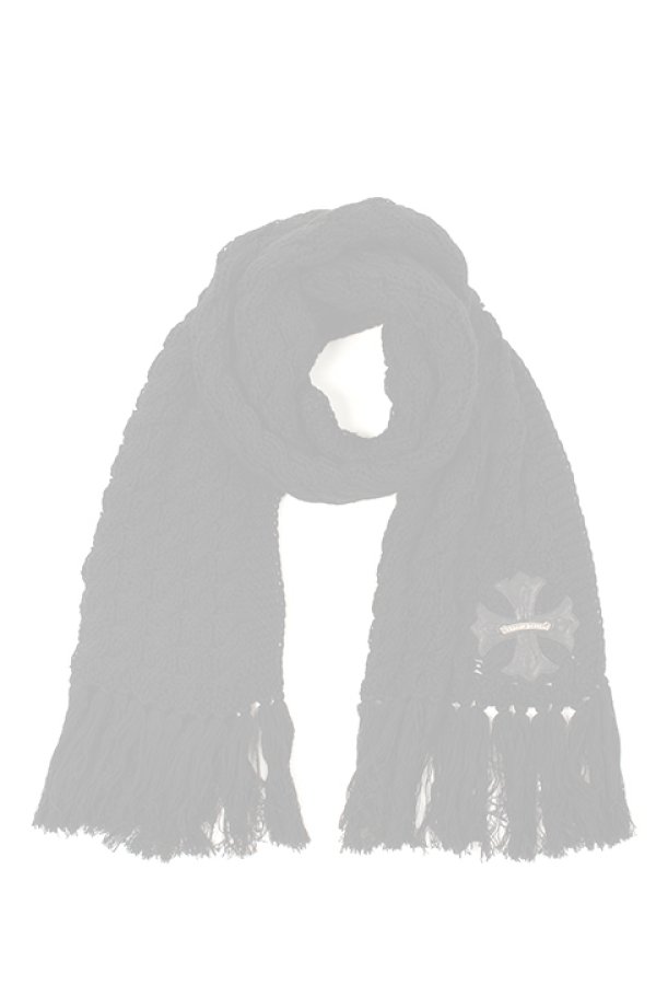 画像1:   CHROME HEARTS クロムハーツ カシミアケーブルマフラー {CH-201602-05-BLK-AFS}  :CH-201602-05-B-F  (1)