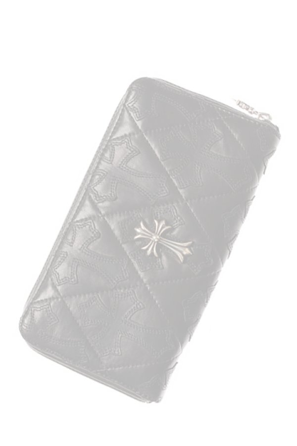 画像1:   CHROME HEARTS クロムハーツ QUILTING CROSS(キルティングクロス) WALLET {CH-201706-02-BLK-AGS}  :CH20170602-BLK-F  (1)