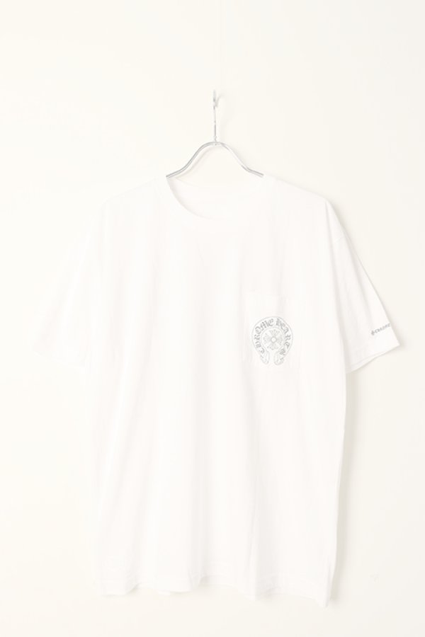 画像1:   CHROME HEARTS クロムハーツ クルーネックショートスリーブTシャツ {408129111WHT***763-BCA}  :CH202309-01-WHT  (1)