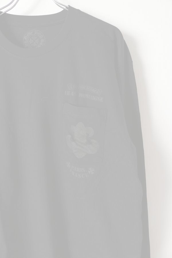画像4:  {SOLD} CHROME HEARTS クロムハーツ 【パリ限定】BSフレアプリント長袖カットソー Paris 18 AV. Montaigne L/S Tee  {408129112BLK***760-BES}  :CH202501-02-BLK  (4)