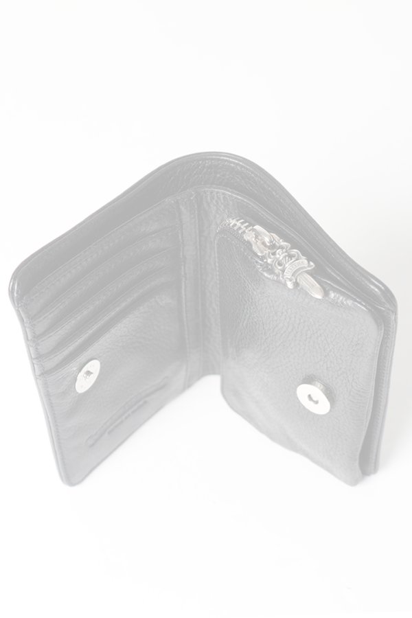 画像2:   CHROME HEARTS クロムハーツ ジョーイレザーウォレット Joey Leather Wallet {-BES}  :CH202501-06-BLK-F  (2)